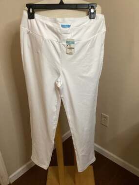 J.McLaughlin Newport Capri White Solid Pull-On Tummy Control Pants